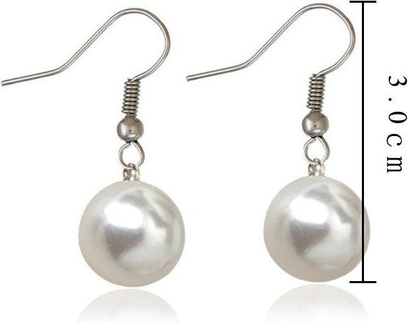 YIRAN Jewelry Ohrhänger, weiße Imitationsperlen, Kupfer, Damen - Bild 1