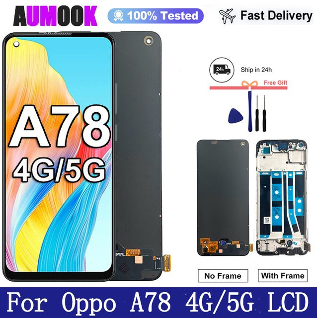 Oppo A78 4G/5G AMOLED Display Ersatz mit Touchscreen Digitizer Baugruppe in Schwarz - Bild 1