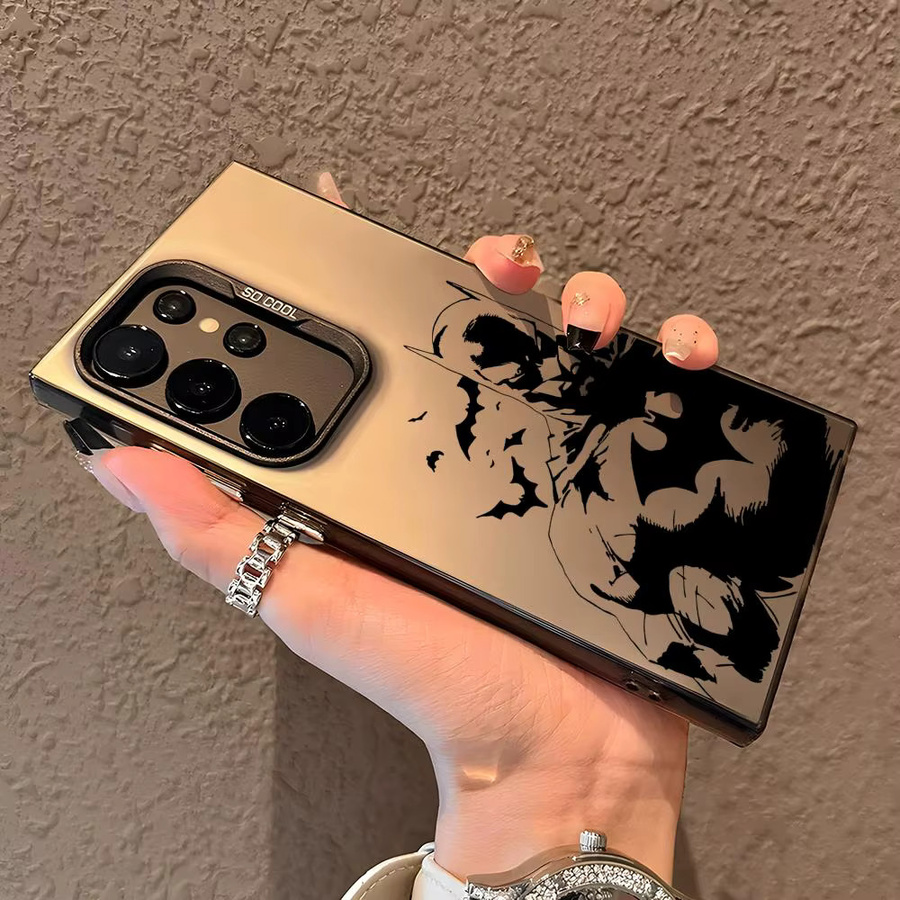 B-BatmanS Logo Silikon Handyhülle für Samsung Galaxy S25 Edge S24 S23 S22 S21 S20 Ultra in Silber und Bunt - Bild 1