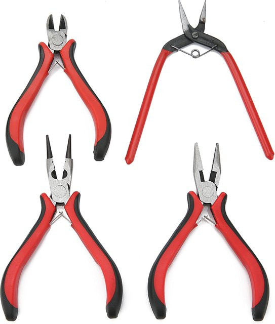 Aclovex Mini Schmuckzangen Set in Rot aus Metall für die Schmuckherstellung, Länge: 13 cm - Bild 1