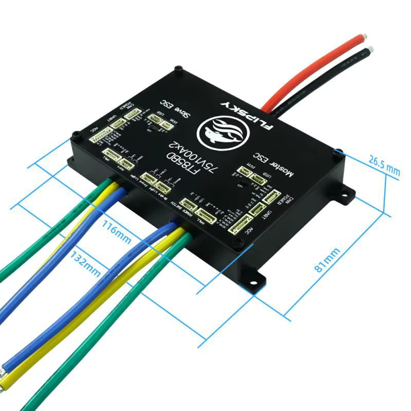 Flipsky FT85BD ESC Geschwindigkeitregler mit Aluminiumgehäuse in Schwarz für Elektro-Skateboards und E-Bikes - Bild 3