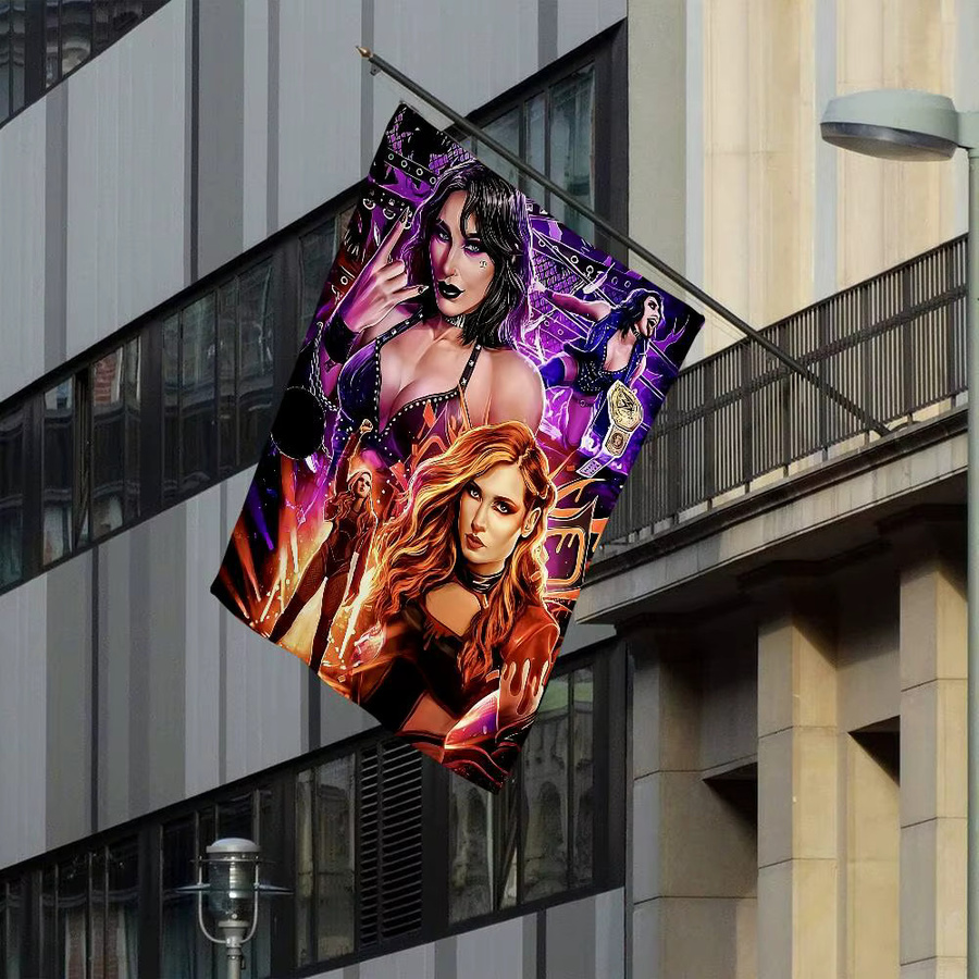 Rhea Ripley Cartoon Flag Wandbanner als Science Fiction Deko für dein Zuhause in Multicolor - Bild 3