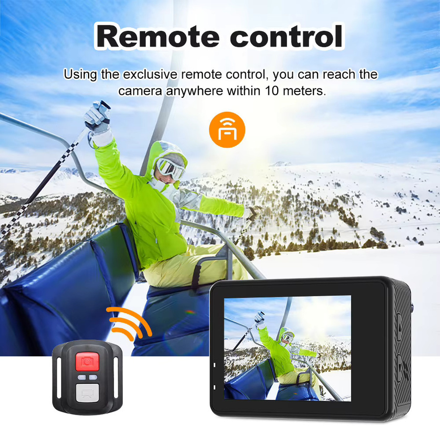 Ourlife 5K Actionkamera mit 4K60FPS, 2,0 Zoll Touchscreen, WiFi und 170° Weitwinkel, wasserdicht bis 30m, Farbe: Schwarz - Bild 6