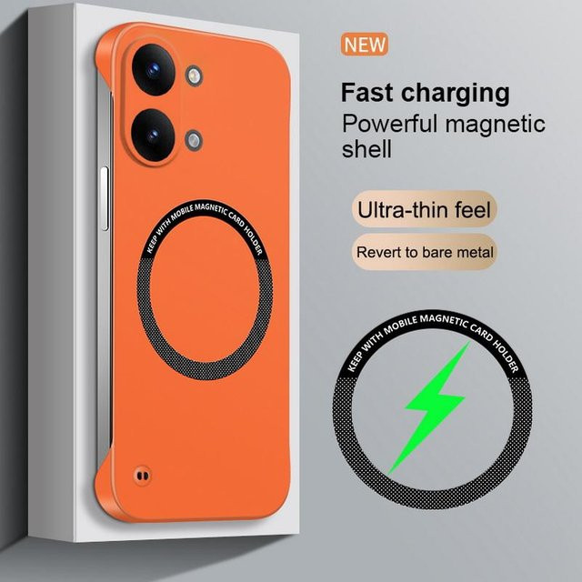 Xiaomi Handyhülle für POCO X8 Pro Max und Redmi Turbo 5, magnetisch, rahmenlos, stoßfest, matt, hartes PC, Orange - Bild 1