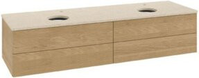V&B Waschtischunterschrank Antao mit Frontstruktur in Eiche Honig, Breite: 160 cm, Tiefe: 50 cm - Bild 1