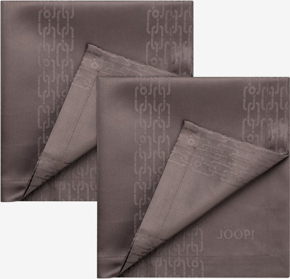 2er Set JOOP! CHAINS Jacquard-Servietten in Taupe, B/B: 50 x 50 cm - Bild 1