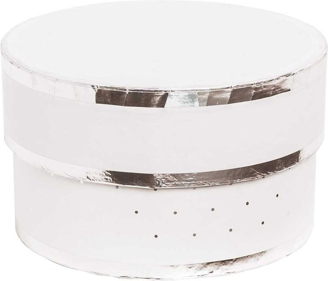 Rico Design Paper Poetry Geschenkschachtel rund weiß Durchmesser: 10 cm, Höhe: 6 cm - Bild 1