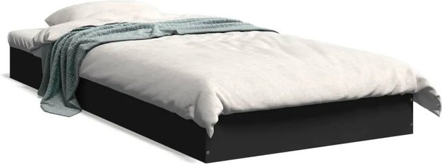 vidaXL Bettgestell aus Holzwerkstoff in Schwarz, Modernes Design, B/T/H: 78 x 193 x 17 cm - Bild 1