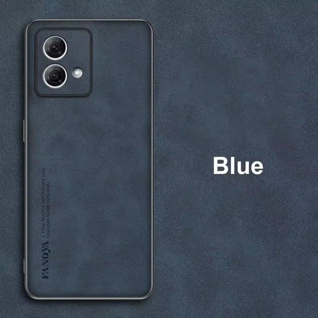 Luxus Schaffell Ledertasche für Motorola Moto G84 G54 G34 G24 G14 G22 5G in Schwarz, Braun, Grau oder Blau - Bild 1