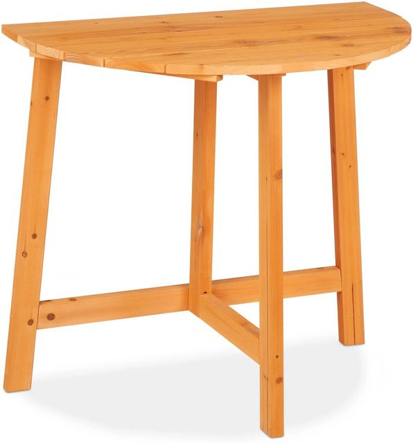 Relaxdays Klapptisch aus Tannenholz in Natur Braun für Garten und Terrasse B/T/H: 80 x 74 x 50 cm - Bild 1