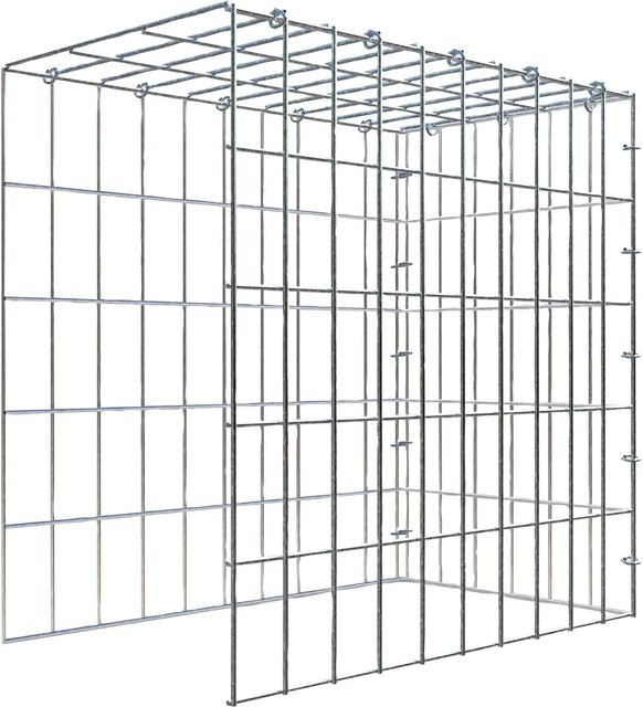 Gabiona C-Ring Anbaukorb Typ 4 in Silbergrau, Maschenweite 5 x 10 cm, B/T/H: 50 x 50 x 30 cm - Bild 1