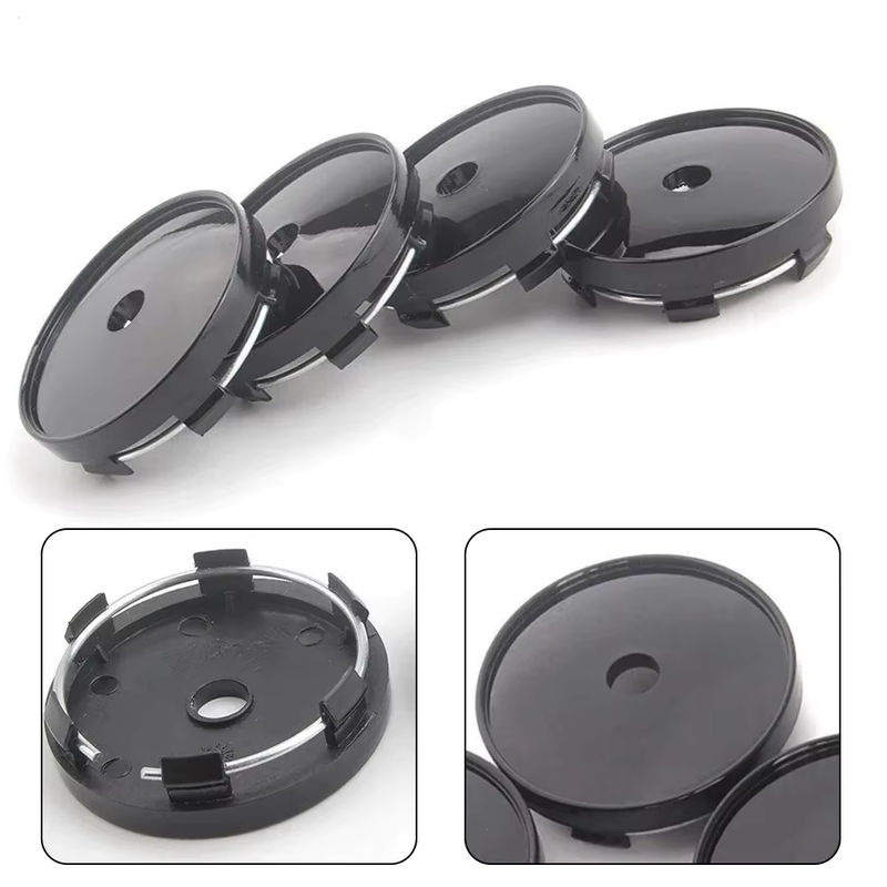 4 Stück Universal Auto Radnabenmittenkappen ohne Logo in Schwarz, Durchmesser: 60 mm - Bild 7