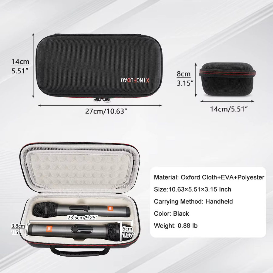 JBL PartyBox Wireless Two Mikrofon-Aufbewahrungstasche, Reisetasche für das Dual Mic Handheld Karaoke System, Schwarz - Bild 4