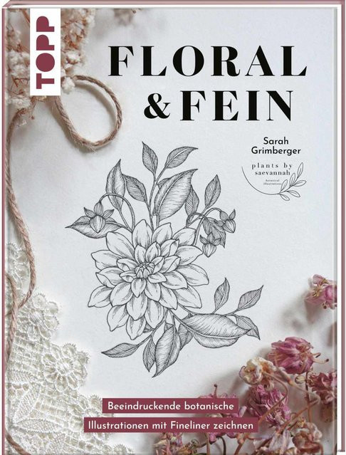 TOPP Floral & Fein Malbuch für Erwachsene mit Illustrationen für Fineliner - Bild 1