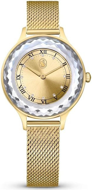 Swarovski Damenuhr, Edelstahl, Gold, beige, Quarz, 33 mm - Bild 1