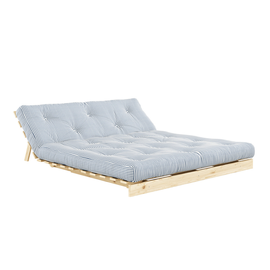 Karup Roots 160 Schlafsofa mit verstellbarer Kopfstütze, gestreift in Multicolour, skandinavisches Design mit Holzgestell, B/T/H: 160 x 200 cm - Bild 2