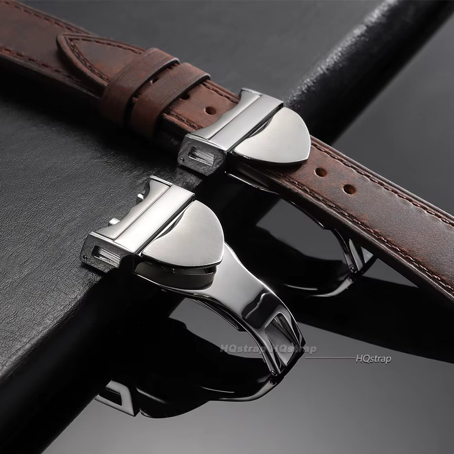 HQstrap Uhrenfaltschließe Edelstahl, 18 mm, Silber, Unisex - Bild 3
