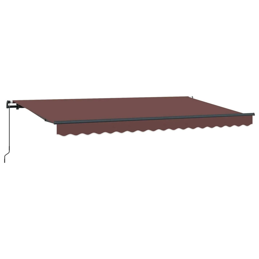 Einziehbare Markise vidaXL in Braun mit Aluminiumgestell und gestreiftem Stoff, B: 400 cm, T: 200 cm - Bild 2