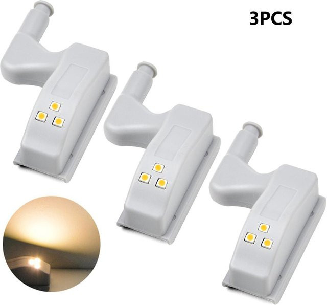 Lcamaw Lighting LED Schrankbeleuchtung mit Bewegungssensor, 3er Set, Warmweiß, Grau/Weiß - Bild 1