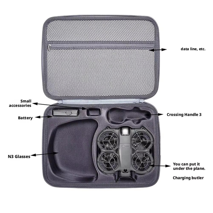 DJI Aufbewahrungstasche für DJI NEO 2 sowie RC 2 und RCN3 Controller in Grau - Bild 3