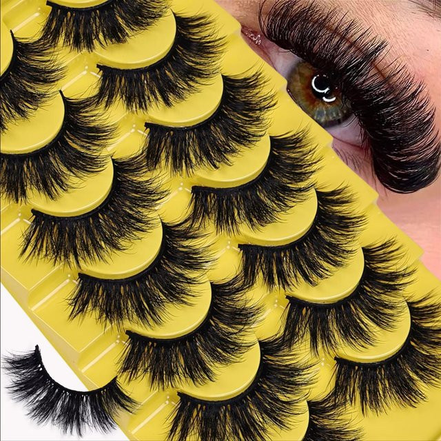 JIEFUXIN Künstliche Wimpern, 7 Paar, Black, Unisex - Bild 1