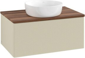 V&B Waschtischunterschrank Antao mit Frontstruktur in Silbergrau lackiert, B/T/H: 80 x 36 x 50 cm - Bild 1