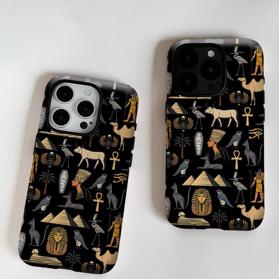 Magnetische Handyhülle mit ägyptischem Motiv-Print von Potdemiel für iPhone 18/17/16/15/14/13 Pro Max Plus in Multicolour, robuste ein- oder doppelschichtige Schutzhülle - Bild 6
