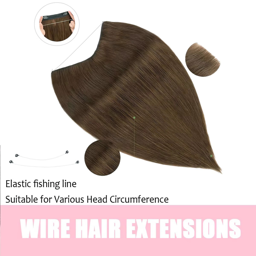 CC YOUNG Haarverlängerungen Echthaar Clip-in-Extensions, Schokoladenbraun, Damen - Bild 3