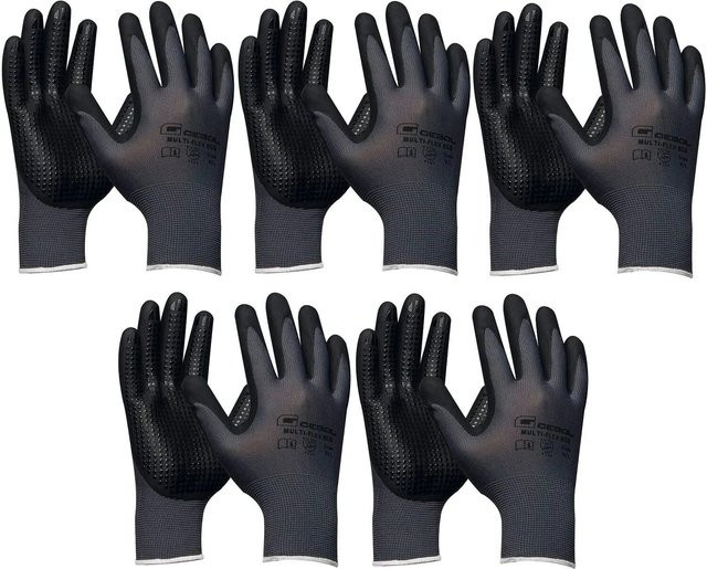 Vasalat Gebol Multiflex Eco Arbeitshandschuhe mit Noppen in Schwarz, Größe XL - Bild 1