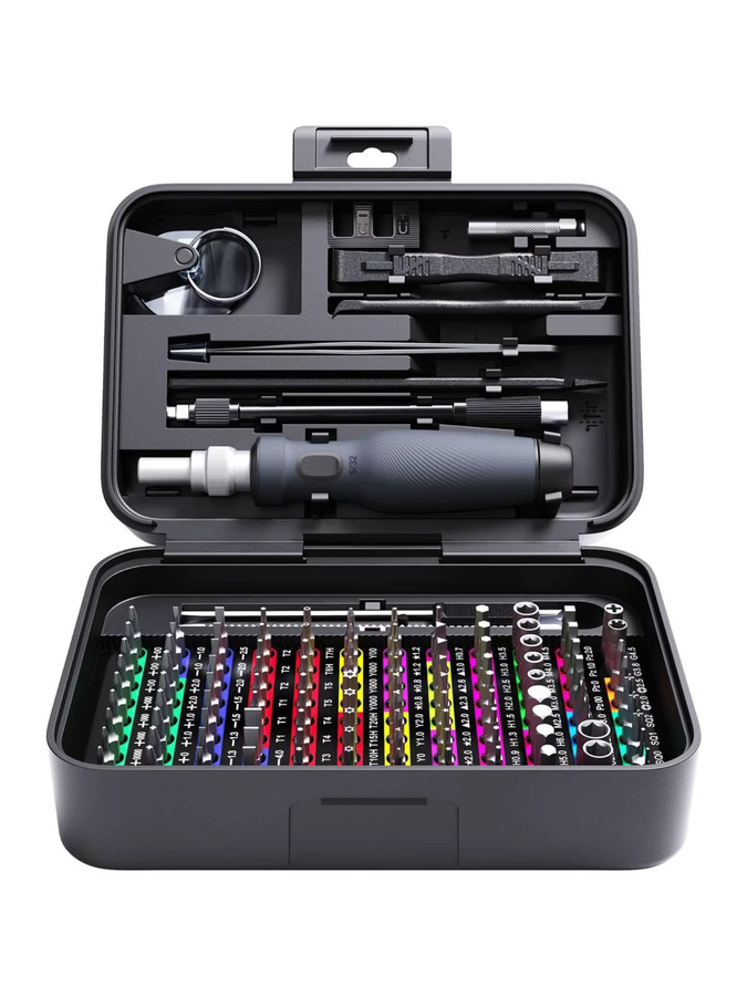Mini-Präzisions-Schraubendreher-Set 132 in 1 mit 108 Bits und Aufbewahrungsbox, Mikro-Magnetisches Reparaturwerkzeug-Set in Schwarz - Bild 7