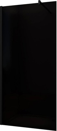 AICA Walk-In Duschkabine Schwarz mit Rauchglas, Duschwand aus 8mm NANO-Glas, B: 90 cm, H: 200 cm