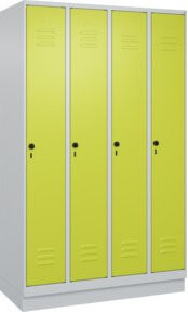 C+P Spind Classic PLUS Garderobenschrank mit 4 Abteilen, Sockel, Lichtgrau, H x B x T: 195 x 120 x 50 cm - Bild 1