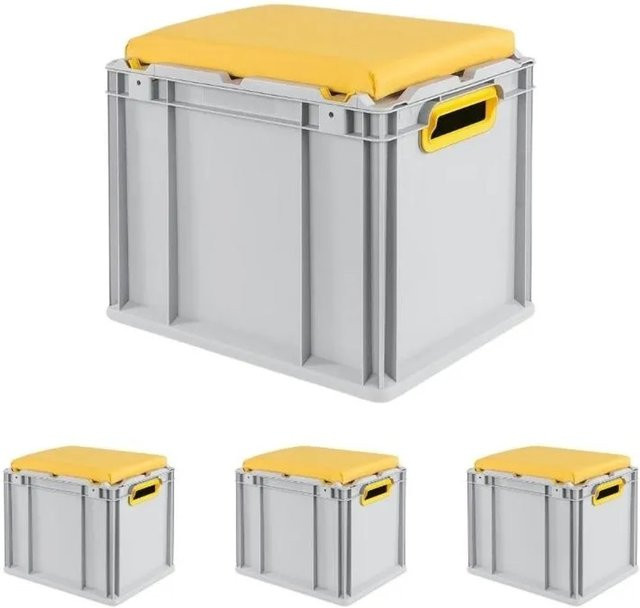 PROREGAL SparSet 4 x Eurobox NextGen Seat Box Gelb, H x B x T: 36,5 x 30 x 40 cm, 30 Liter - Bild 1