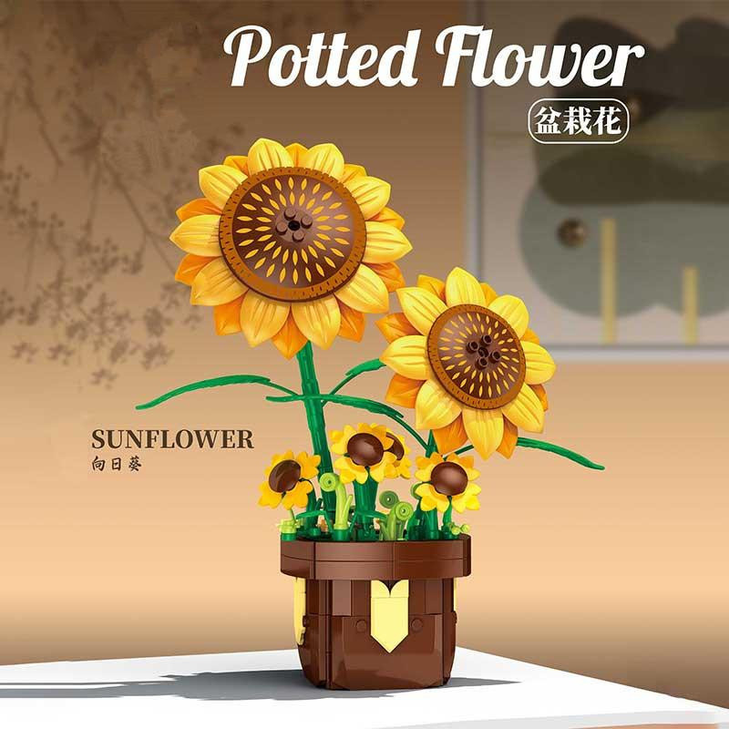 Linyi toy Bausteinset Blume Sonnenblume farbenfroh Kunststoff ab 14 Jahren - Bild 2