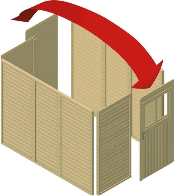 Karibu Geräteraum für Einzelcarport aus Massivholz in Braun, B/T: 274 x 204 cm - Bild 1