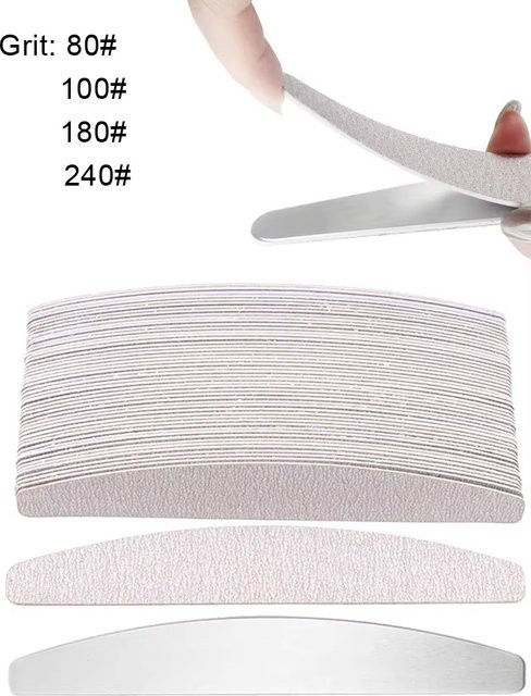 JEARLYU Ersatz-Nagelfeilen-Set, 100 Stück, Körnung 80/100/180/240, Grau - Bild 1