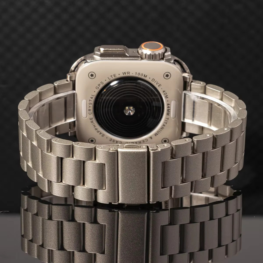 CAOWTAN Uhrenarmband Edelstahl, Metallabdeckung, für Apple Watch Ultra 2 - Bild 3