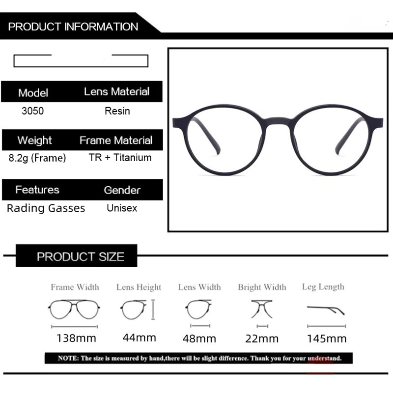 LOERHUNAR H3050 Korrektionsbrille, Rund, Vollrand, Unisex, Schwarz - Bild 4