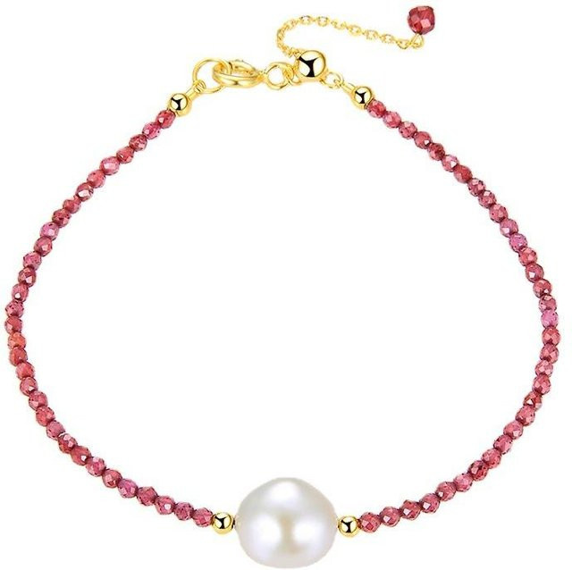Armband 925 Silber, Gold, Perle, Damen - Bild 1