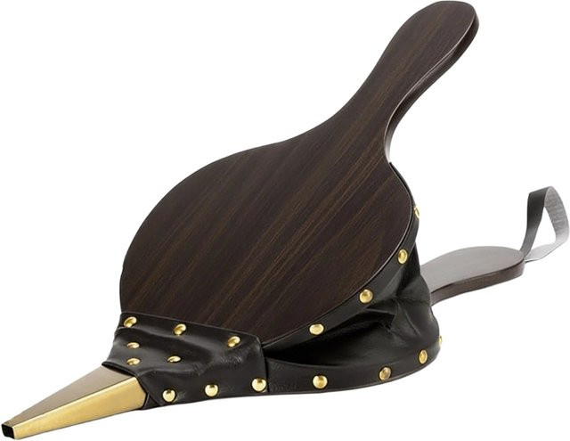 Relaxdays Handblasebalg aus MDF, Eisen und Kunststoff in Braun, Schwarz und Gold mit Schlaufe, Höhe: 40 cm, Breite: 17,5 cm - Bild 1