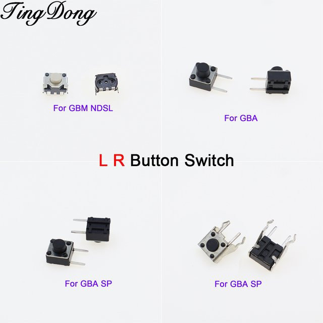 TingDong 10er Set Schulter Trigger-Taste Schalter für GBA, GBA SP, GBM und NDSL Konsolen in Schwarz - Bild 1