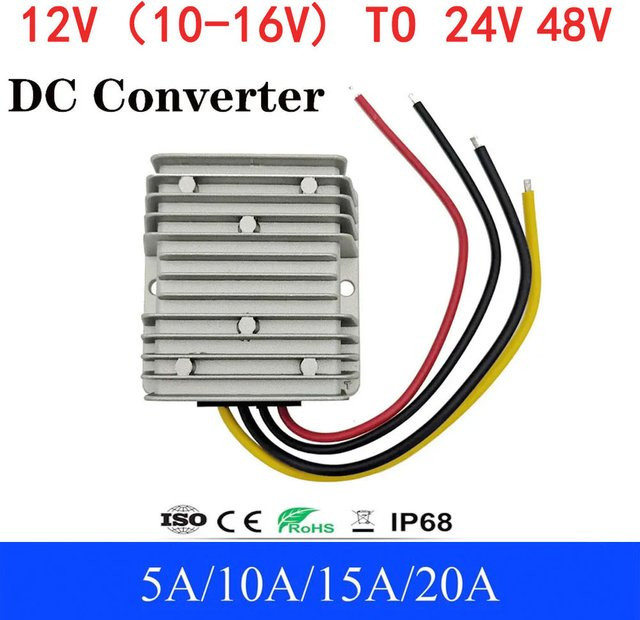 Wasserdichter DC-DC Step-up Konverter Boost Spannungsregler in Silber für 12V bis 48V - Bild 1