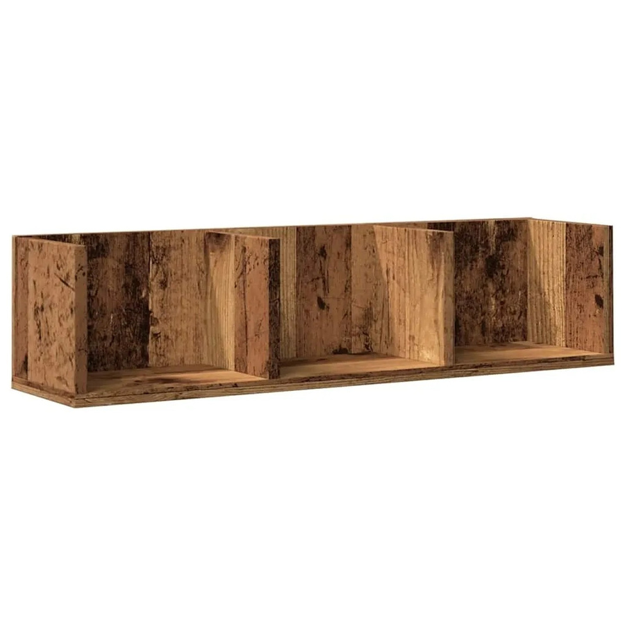 vidaXL CD-Wandregal in Altholz-Optik, braun, B/T/H: 75 x 18 x 18 cm - Bild 2
