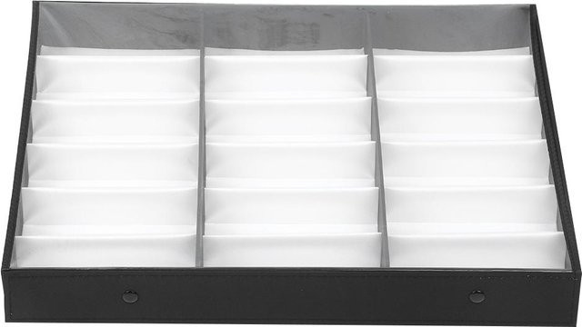 Neoglint Brillenetui Organizer mit 18 Fächern als Sonnenbrillen Aufbewahrungsbox und Schmuck Ausstellungsbehälter in Grau - Bild 1
