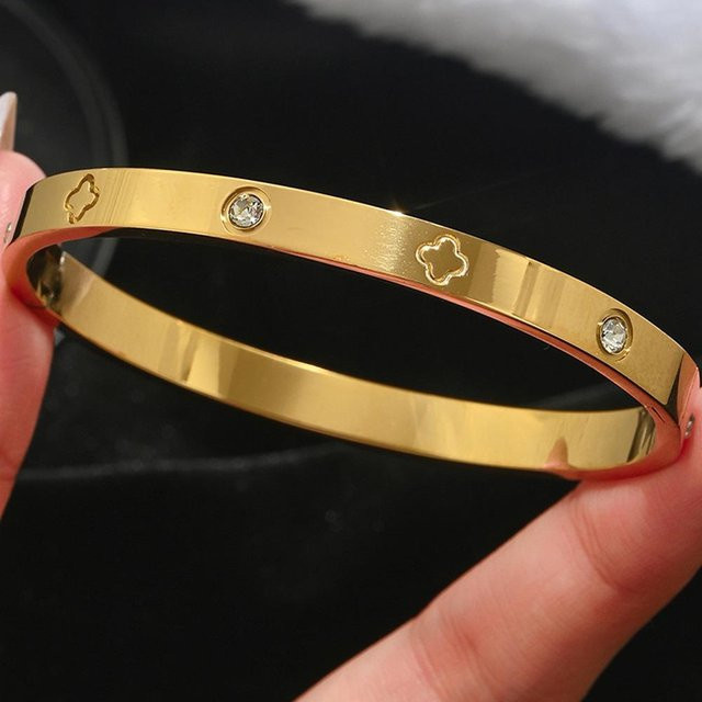 Armband Edelstahl, Diamant, beige, Damen - Bild 1
