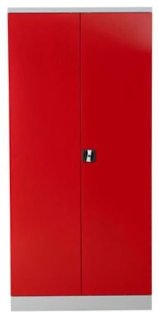 PROREGAL Stahlschrank Bee mit 4 Fachböden und Scharniertüren in Grau und Rot, H x B x T: 195 x 92 x 60 cm - Bild 1