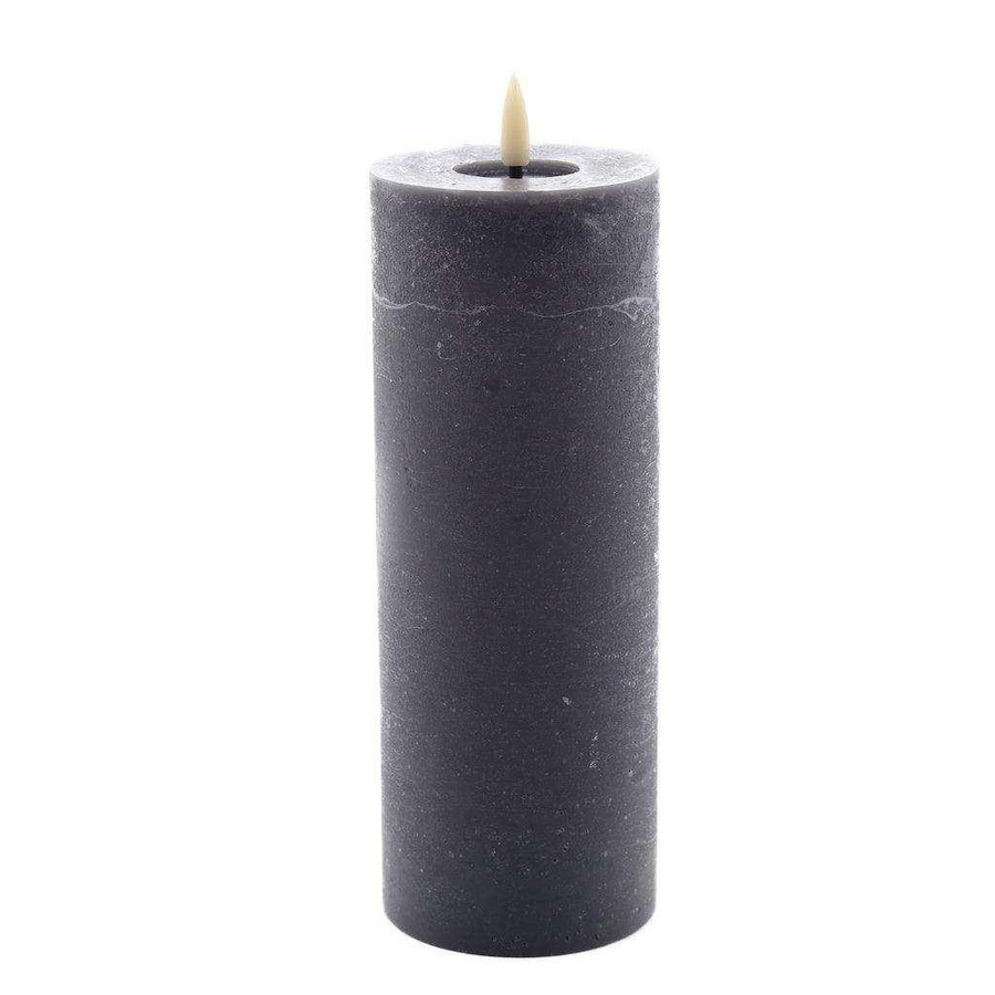 Mansion atmosphere LED-Kerze Rustic in Grau mit grauem Muster, Höhe: 20 cm, Durchmesser: 7,5 cm - Bild 1