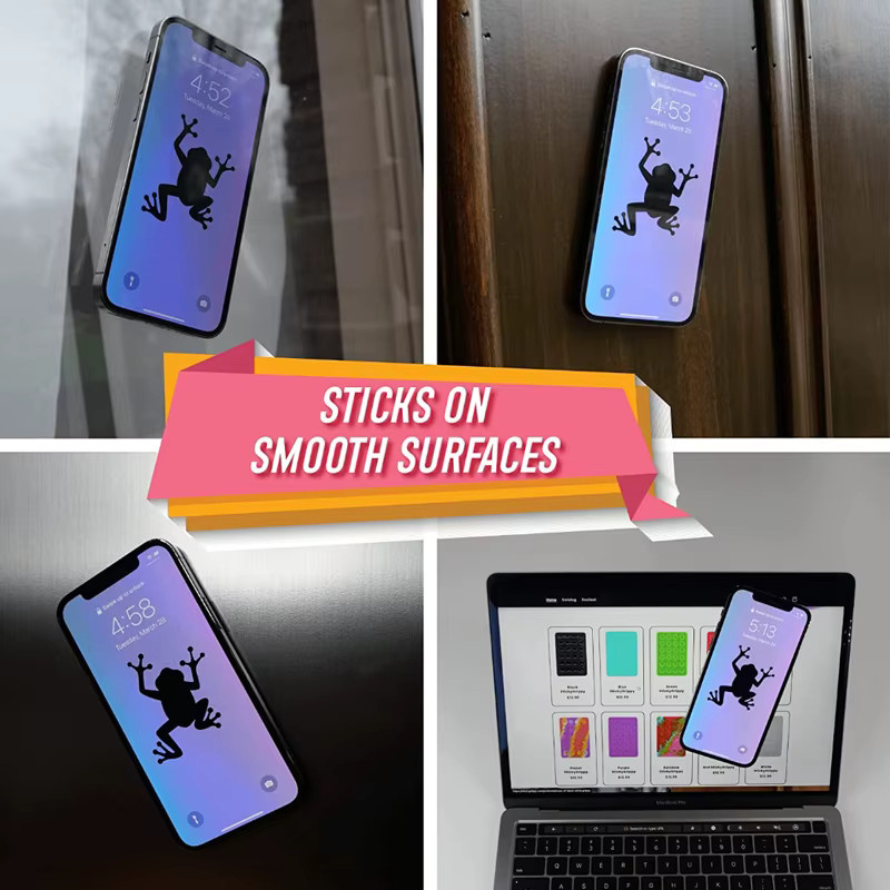 3er-Set Silikon Handy Saugnapf-Halterung für Spiegel und Dusche in Weiß und Multicolour zur Aufnahme von Videos und Selfies - Bild 4