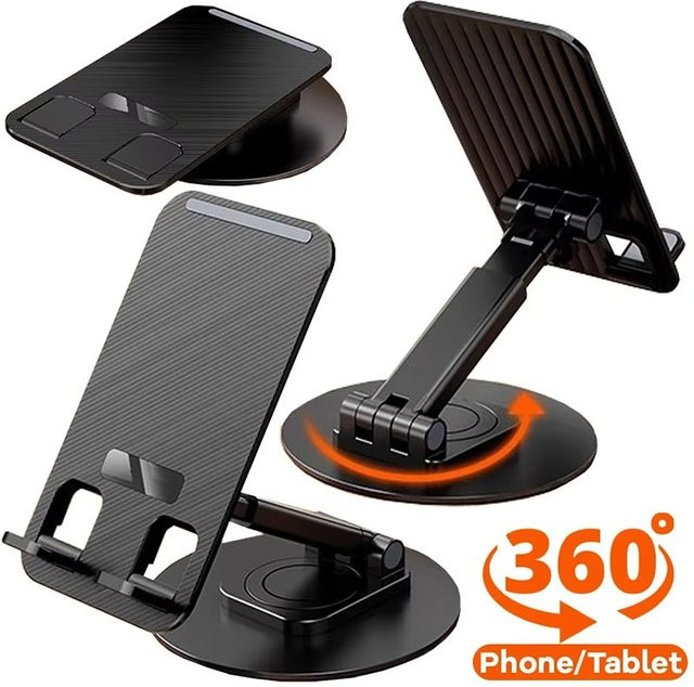 Universal faltbarer Handy Halter mit 360 Grad Rotation für iPhone, Xiaomi und Huawei in Schwarz von Mrgabwte - Bild 1
