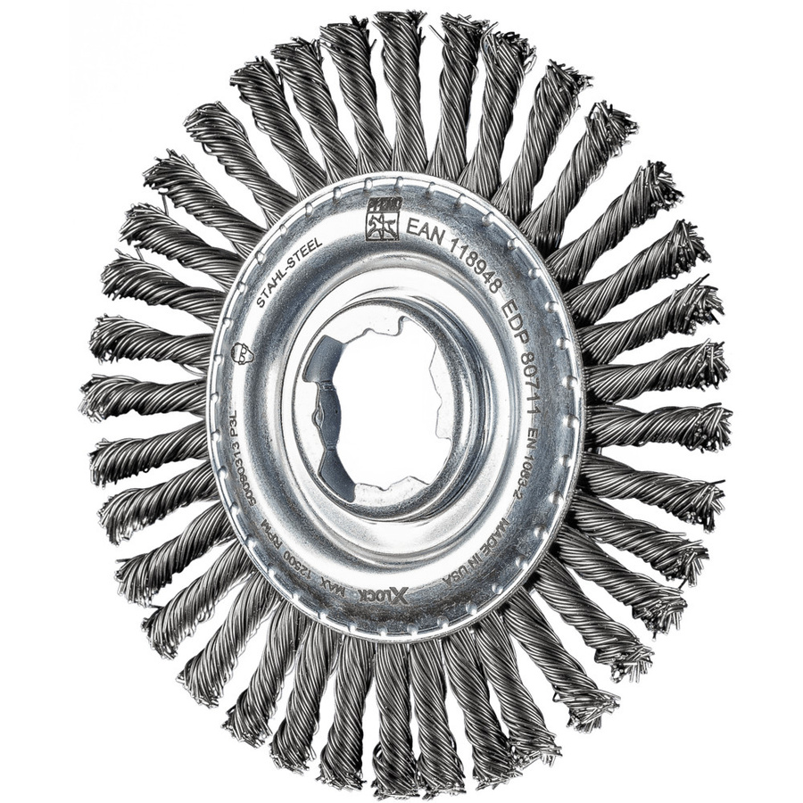 PFERD TOOLS PIPELINE gezopfte Rundbürste RBG für Winkelschleifer mit X-Lock, Durchmesser: 115 mm, Höhe: 6 mm, Stahl-Draht-Ø: 0,50 mm, Farbe: Silber - Bild 2